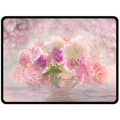 Nature Landscape Flowers Peonie Double Sided Fleece Blanket (large)  by Vaneshart