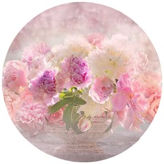 Nature Landscape Flowers Peonie Wooden Puzzle Round