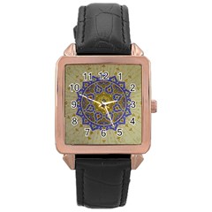 Image Star Pattern Mosque Tashkent Rose Gold Leather Watch  by Vaneshart