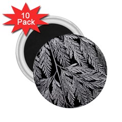 Fern Leaves Foliage Black And White 2 25  Magnets (10 Pack)  by Vaneshart