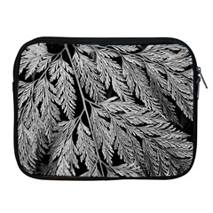 Fern Leaves Foliage Black And White Apple Ipad 2/3/4 Zipper Cases by Vaneshart