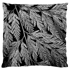 Fern Leaves Foliage Black And White Standard Flano Cushion Case (two Sides) by Vaneshart