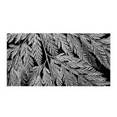 Fern Leaves Foliage Black And White Satin Wrap by Vaneshart