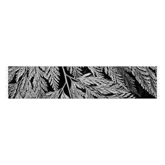 Fern Leaves Foliage Black And White Velvet Scrunchie by Vaneshart