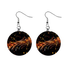 Abstract Background Particles Wave Mini Button Earrings by Vaneshart