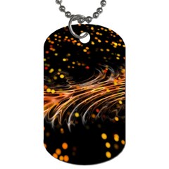 Abstract Background Particles Wave Dog Tag (one Side) by Vaneshart