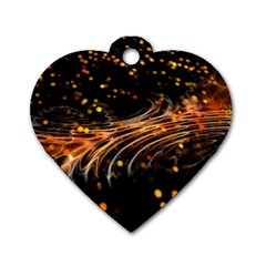 Abstract Background Particles Wave Dog Tag Heart (two Sides) by Vaneshart