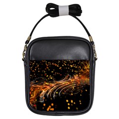 Abstract Background Particles Wave Girls Sling Bag by Vaneshart