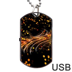 Abstract Background Particles Wave Dog Tag Usb Flash (one Side) by Vaneshart