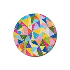 Abstract Background Colorful Rubber Coaster (round)  by Vaneshart