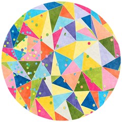 Abstract Background Colorful Wooden Puzzle Round