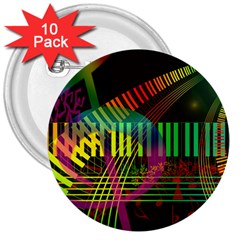 Music Piano Treble Clef Clef 3  Buttons (10 Pack)  by Vaneshart