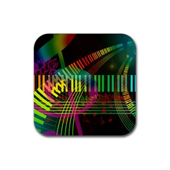 Music Piano Treble Clef Clef Rubber Coaster (square)  by Vaneshart