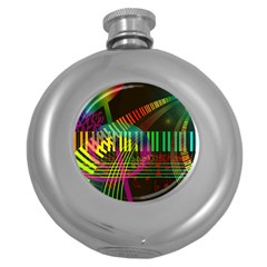 Music Piano Treble Clef Clef Round Hip Flask (5 Oz) by Vaneshart