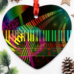 Music Piano Treble Clef Clef Heart Ornament (two Sides) by Vaneshart