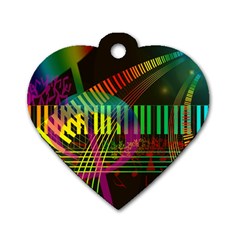 Music Piano Treble Clef Clef Dog Tag Heart (two Sides) by Vaneshart