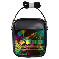 Music Piano Treble Clef Clef Girls Sling Bag by Vaneshart