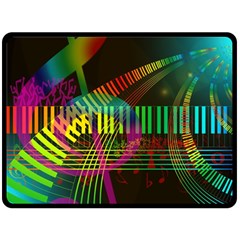 Music Piano Treble Clef Clef Fleece Blanket (large)  by Vaneshart