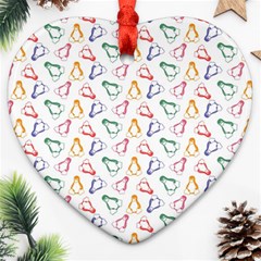 Linux Kernel Penguin Pattern Logo Ornament (heart) by Vaneshart