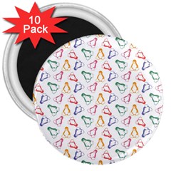 Linux Kernel Penguin Pattern Logo 3  Magnets (10 Pack)  by Vaneshart