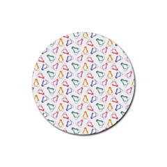 Linux Kernel Penguin Pattern Logo Rubber Coaster (round)  by Vaneshart