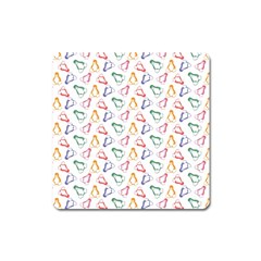 Linux Kernel Penguin Pattern Logo Square Magnet by Vaneshart