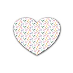 Linux Kernel Penguin Pattern Logo Heart Coaster (4 Pack)  by Vaneshart