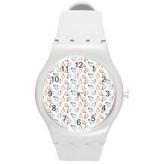 Linux Kernel Penguin Pattern Logo Round Plastic Sport Watch (m) by Vaneshart