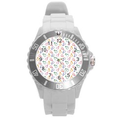 Linux Kernel Penguin Pattern Logo Round Plastic Sport Watch (l) by Vaneshart