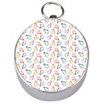 Linux Kernel Penguin Pattern Logo Silver Compasses Front