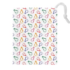 Linux Kernel Penguin Pattern Logo Drawstring Pouch (4xl) by Vaneshart