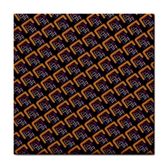 Abstract Orange Geometric Pattern Tile Coaster by Vaneshart