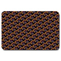 Abstract Orange Geometric Pattern Large Doormat  by Vaneshart