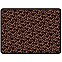 Abstract Orange Geometric Pattern Fleece Blanket (large)  by Vaneshart