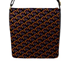 Abstract Orange Geometric Pattern Flap Closure Messenger Bag (l) by Vaneshart