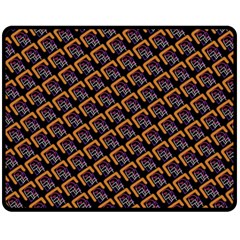 Abstract Orange Geometric Pattern Double Sided Fleece Blanket (medium)  by Vaneshart