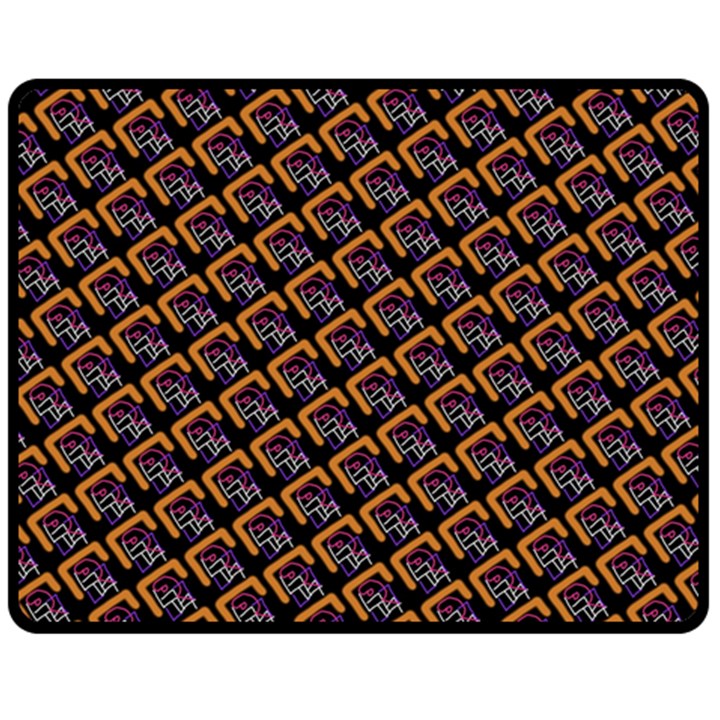 Abstract Orange Geometric Pattern Double Sided Fleece Blanket (Medium) 