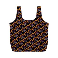 Abstract Orange Geometric Pattern Full Print Recycle Bag (m) by Vaneshart