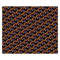 Abstract Orange Geometric Pattern Double Sided Flano Blanket (small)  by Vaneshart