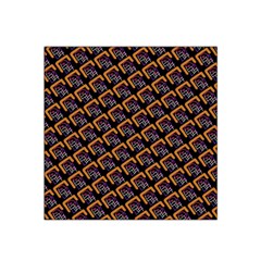 Abstract Orange Geometric Pattern Satin Bandana Scarf by Vaneshart