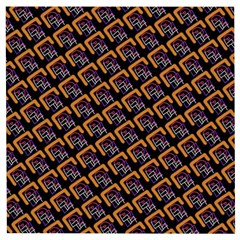 Abstract Orange Geometric Pattern Wooden Puzzle Square