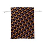 Abstract Orange Geometric Pattern Lightweight Drawstring Pouch (M) Front