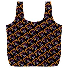 Abstract Orange Geometric Pattern Full Print Recycle Bag (xxxl)