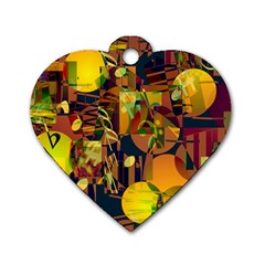 Background Abstract Texture Pattern Dog Tag Heart (one Side) by Vaneshart