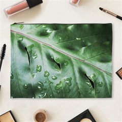 Green Wet Rain Water Drops Plant Cosmetic Bag (xl) by Vaneshart