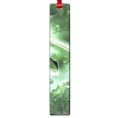 Green Wet Rain Water Drops Plant Large Book Marks by Vaneshart