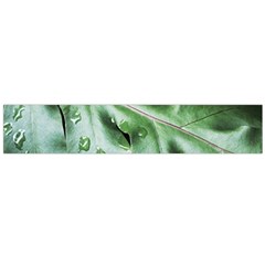 Green Wet Rain Water Drops Plant Large Flano Scarf  by Vaneshart