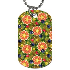 Fruit Star Blueberry Cherry Leaf Dog Tag (one Side) by Vaneshart