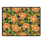 Fruit Star Blueberry Cherry Leaf Double Sided Fleece Blanket (Small)  45 x34  Blanket Front