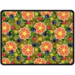 Fruit Star Blueberry Cherry Leaf Double Sided Fleece Blanket (Large)  80 x60  Blanket Front